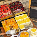 BAIJL Recipiente Rectangular de Acero Inoxidable para Alimentos con Tapa - Base Desmontable y Lavavajillas, Diseño Antifugas, Ideal para Preparación de Comidas, Pollo Asado y Verduras, Bandeja para Hornear y Plato Servidor