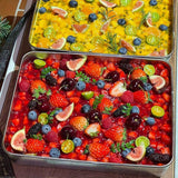 BAIJL Recipiente Rectangular de Acero Inoxidable para Alimentos con Tapa - Base Desmontable y Lavavajillas, Diseño Antifugas, Ideal para Preparación de Comidas, Pollo Asado y Verduras, Bandeja para Hornear y Plato Servidor