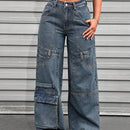 ICON Jeans casuales de mujer con ajuste comodo, con multiples bolsillos de utilidad