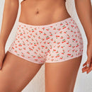 Ropa interior cuadrada de corte elegante para mujeres con estampado de cerezas
