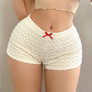 ICON Pantalones cortos de baja altura para mujer con decoracion de arco