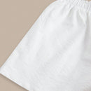 BASICS Shorts casuales tejidos solidos de cintura alta y pierna ancha para mujeres