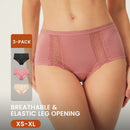 NEW LUVLETTE Conjunto de 3 piezas de calzoncillos cortos para mujeres con encaje de algodon y cintura media alta en tallas grandes