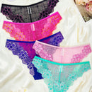 NEW 5 piezas Sexy Transparente de cintura media, bragas de encaje para mujer, comodas, transpirables, que realzan los gluteos, bragas europeas y americanas