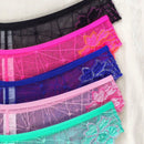 NEW 5 piezas Sexy Transparente de cintura media, bragas de encaje para mujer, comodas, transpirables, que realzan los gluteos, bragas europeas y americanas