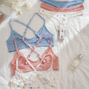 Conjunto de lenceria de 6 piezas con sujetador cruzado y tanga de la coleccion romantica