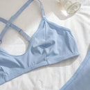 Conjunto de lenceria de 6 piezas con sujetador cruzado y tanga de la coleccion romantica