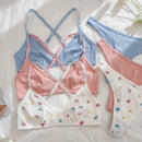 Conjunto de lenceria de 6 piezas con sujetador cruzado y tanga de la coleccion romantica