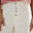 Forever 21 Jeans blancos de pierna ancha con flecos estilo vacaciones del oeste para mujeres, verano