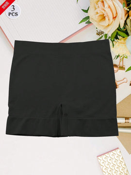 Conjunto de 3 piezas de ropa interior sin costuras solida y simple, ropa interior comoda y transpirable