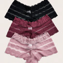 Conjunto de 3 Tangas femeninas de moda con encaje sexy