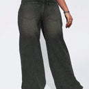 Jeans de pierna recta y pierna ancha con diseno vintage de hebilla americana