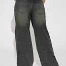 Jeans de pierna recta y pierna ancha con diseno vintage de hebilla americana