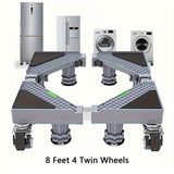 Base Ajustable y Extraíble para Electrodomésticos - Acero Inoxidable, Apto para Lavadoras, Refrigeradores y Secadoras, Rodillo Fácil de Nivelar en Cualquier Superficie, Electrodomésticos Inconvenientes, Rodillo Universal