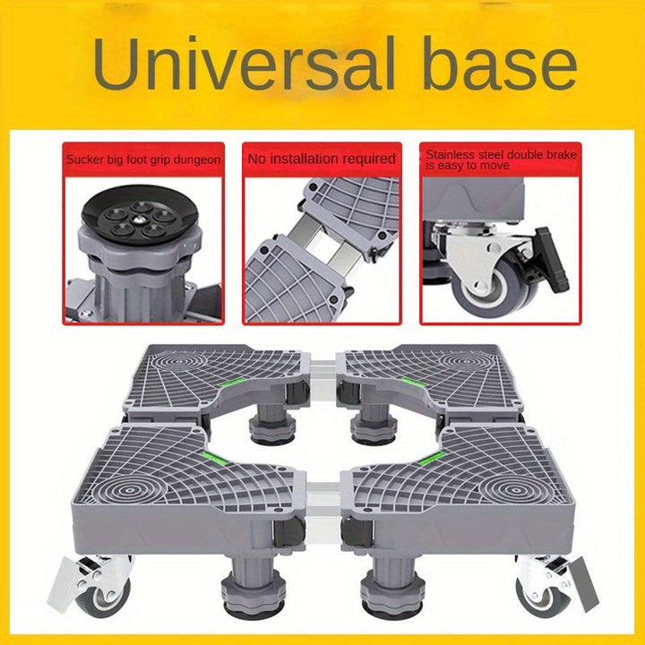 Base Ajustable y Extraíble para Electrodomésticos - Acero Inoxidable, Apto para Lavadoras, Refrigeradores y Secadoras, Rodillo Fácil de Nivelar en Cualquier Superficie, Electrodomésticos Inconvenientes, Rodillo Universal