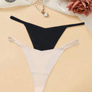 Set de 2 piezas de tanga sexy para mujer con finas correas