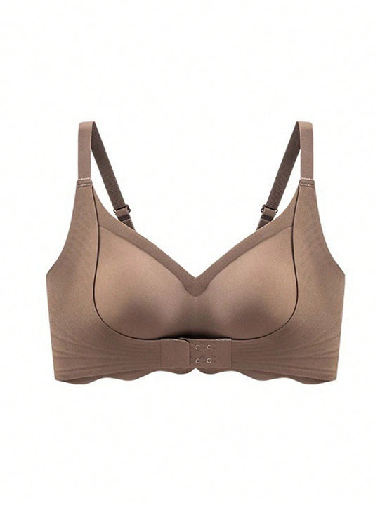 1 pieza sujetador inalambrico sin costuras con cierre delantero para mujeres con busto pequeno, con soporte de elevacion y de hueso lateral