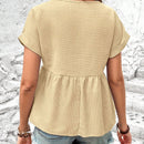 NEW  LUNE Camiseta de muneca suelta de manga corta con alas de murcielago con cuello redondo y estampado de rayas para mujeres, verano