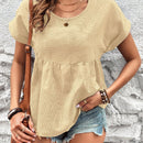 NEW  LUNE Camiseta de muneca suelta de manga corta con alas de murcielago con cuello redondo y estampado de rayas para mujeres, verano