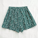 WYWH Shorts de A-Line con cinturon de lazo y diseno floral pequeno para mujer, ideal para vacaciones
