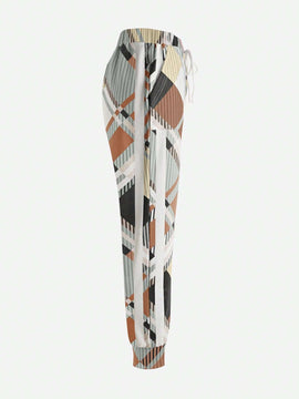 Unity Pantalones casuales con bolsillos y cordon en la cintura con estampado completo