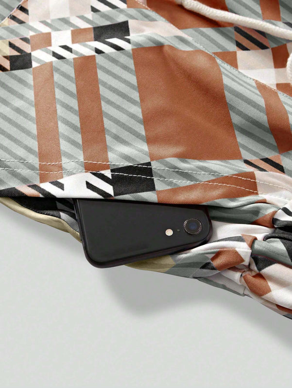 Unity Pantalones casuales con bolsillos y cordon en la cintura con estampado completo