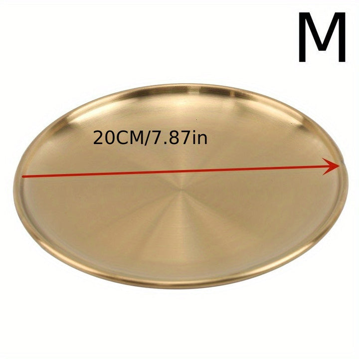 Bandeja de Servir Elegante de Acero Inoxidable Dorado - Versátil para BBQ, Postres y Bistec | Duradera y Fácil de Limpiar | Perfecta para Bodas y Fiestas