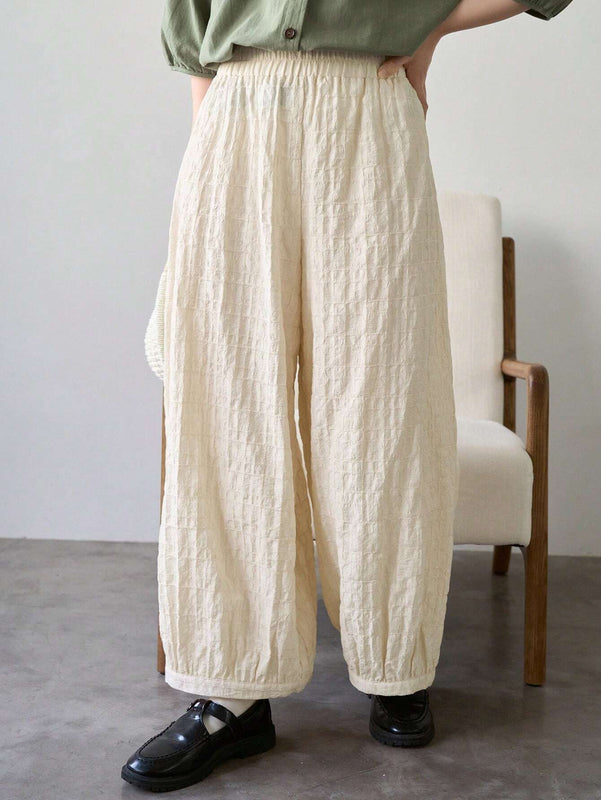 DAZY Pantalones de linterna estilo holgado para mujer confeccionados en tela texturizada