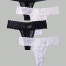 NEW 4 piezas de pantaletas de tanga de encaje de leopardo para mujer