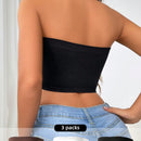 Set de 3 tubos casuales para mujeres de unicolor