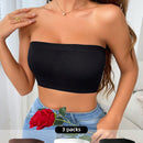 Set de 3 tubos casuales para mujeres de unicolor