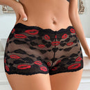 1 pieza Ropa interior femenina romantica semi-transparente de encaje sexy de la serie
