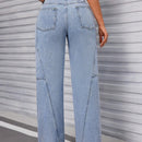Essnce Jeans de pierna ancha y corte holgado para mujeres con bolsillos laterales, casuales
