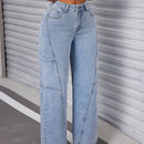 Essnce Jeans de pierna ancha y corte holgado para mujeres con bolsillos laterales, casuales