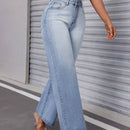 Essnce Pantalones Jeans casuales de pierna ancha en unicolor para mujer