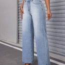 Essnce Pantalones Jeans casuales de pierna ancha en unicolor para mujer