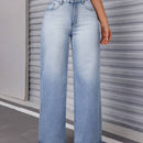 Essnce Pantalones Jeans casuales de pierna ancha en unicolor para mujer