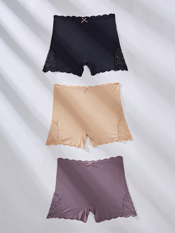 Calzones de mujer sin costuras con angulo plano, paquete de 3 piezas