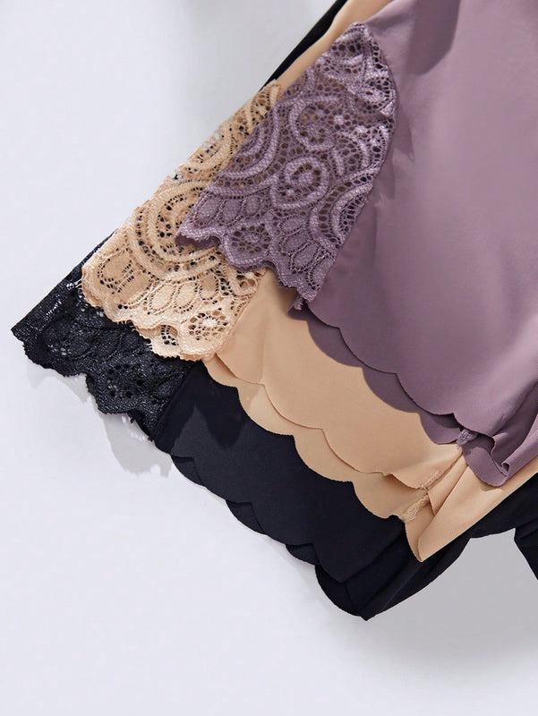 Calzones de mujer sin costuras con angulo plano, paquete de 3 piezas