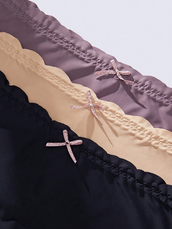Calzones de mujer sin costuras con angulo plano, paquete de 3 piezas