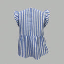 LUNE Blusa casual de manga corta con gorra de rayas y cuello redondo para mujeres