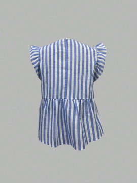 LUNE Blusa casual de manga corta con gorra de rayas y cuello redondo para mujeres