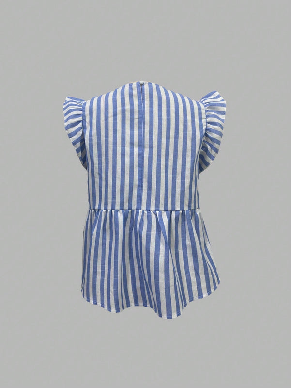 LUNE Blusa casual de manga corta con gorra de rayas y cuello redondo para mujeres