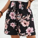 EMERY ROSE Pantalones cortos de tela elastica para mujer con estampado floral de verano