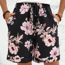EMERY ROSE Pantalones cortos de tela elastica para mujer con estampado floral de verano