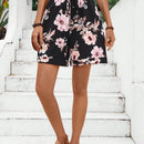 EMERY ROSE Pantalones cortos de tela elastica para mujer con estampado floral de verano