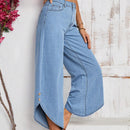 LUNE Jeans casuales de pierna ancha con diseno de moda para vacaciones
