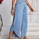 LUNE Jeans casuales de pierna ancha con diseno de moda para vacaciones