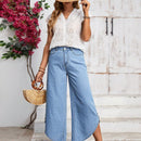LUNE Jeans casuales de pierna ancha con diseno de moda para vacaciones