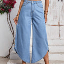 LUNE Jeans casuales de pierna ancha con diseno de moda para vacaciones